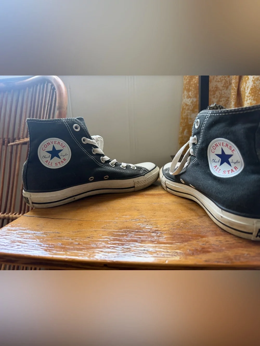 Converse High Top Sneakers - Black with White Accents - Picture 4 of 6